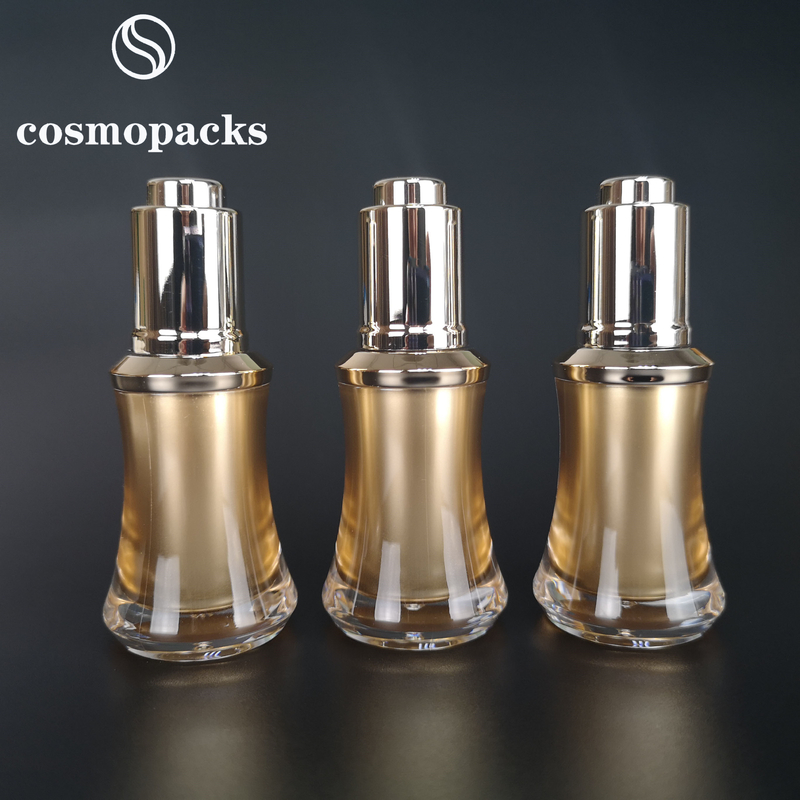 Modern Gold Luxury 15ml Perfume Acrylic Essential Oil Bottle With Dropper Oil