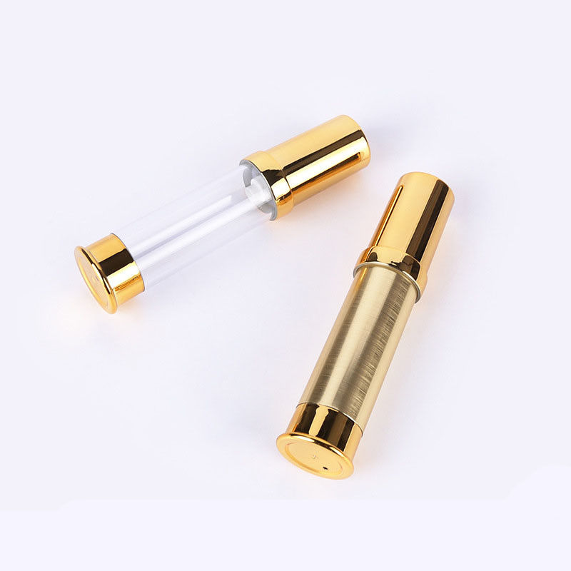 5ML 10ML gold filed silvering plastic PP airless pump lotion bottle cosmetic packaging