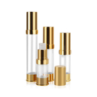 Wholesale AS plastic airless bottle 10ml-30ml gold refillable cosmetic twist lotion pump packaging