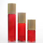 Recycled Red ABS 15ml Round Airless Snap on Stand up Straight Cosmetic Bottle