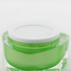 High grade Cosmetic Packaging 15G Green Irregular Acrylic Plastic Cream jar for UV Gel jar