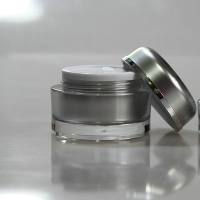 White Round Acrylic Plastic Cosmetic Packaging Jar Containers 15g 30g