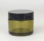 PETG Green Plastic Jar With Screw Top Lid Cylinder Plastic Jar Bottles For Skin Care Packaging
