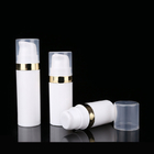 15ml White Airless Pump Bottle With Gold Line Cap For Lotion Cream Packaging